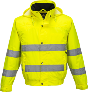 (S161) Yellow Hi-Vis Lite Bomber Jacket