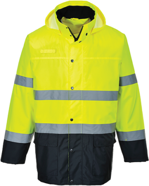 (S166) Lite Two-Tone Traffic Jacket - Yellow/Navy