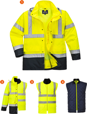 (S471) Hi-Vis 4-In-1 Contrast Traffic Jacket
