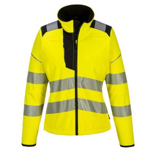 (PW381) PW3 Yellow/Black Hi-Vis Ladies Softshell